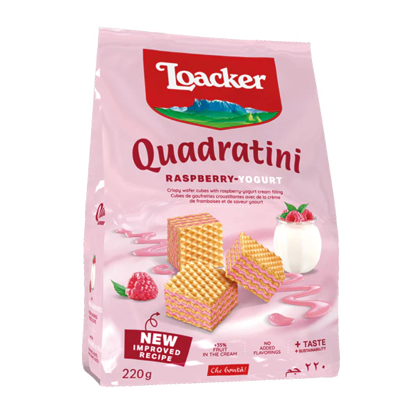 LOACKER - QUADRATINI RASPBERRY YOGURT 6x220 GR