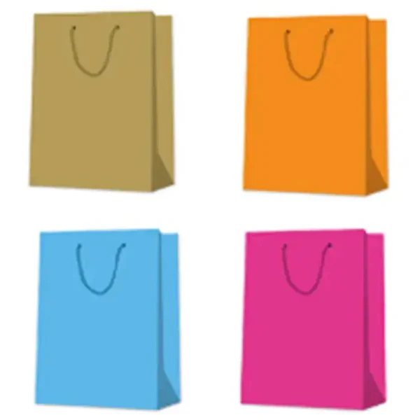 EPC - SOLID COLOUR SMALL GIFTBAGS BLUE BRIGHT PINK ORANGE GOLD 12x1 UN