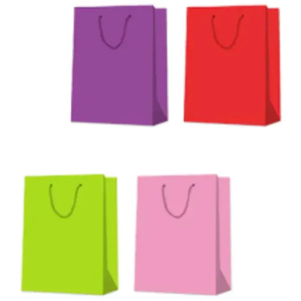 EPC - SOLID COLOUR SMALL GIFTBAG PURPLE RED GREEN PINK 1 UN