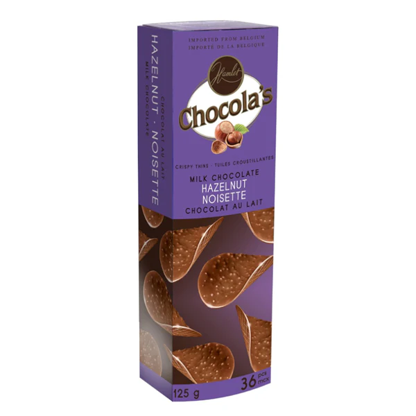 HAMLET - MILK CHOC CRISPY THINS W/ HAZELNUT 12x125 GR