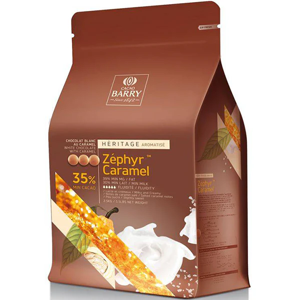 CACOA BARRY - ZEPHYR CARAMEL WHITE CHOCOLATE PISTOLES 2.5KG