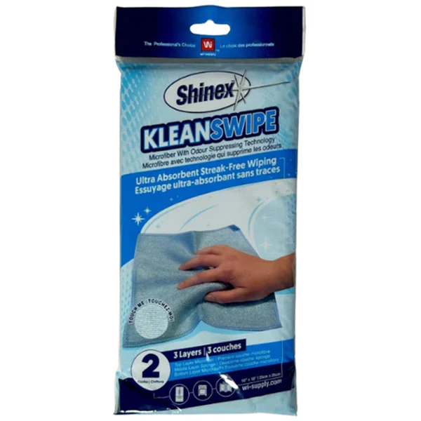 SHINEX - KLEANSWIPE MICROFIBER W/ODOUR SUPRESSING TECHNOLOGY 10x10 24x2 PK