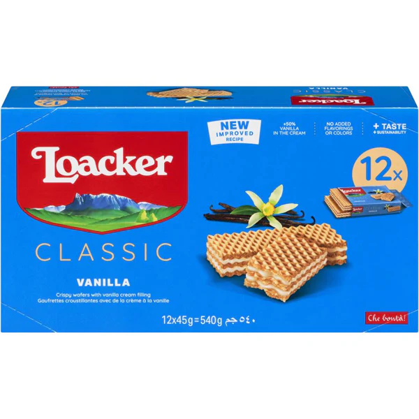 LOACKER - WAFER VANILLA 12x12x45 GR