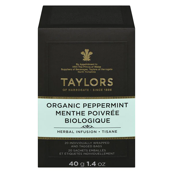 TAYLORS OF HARROGATE - ORGANIC PEPPERMINT TEA 50GR 6x20 PK