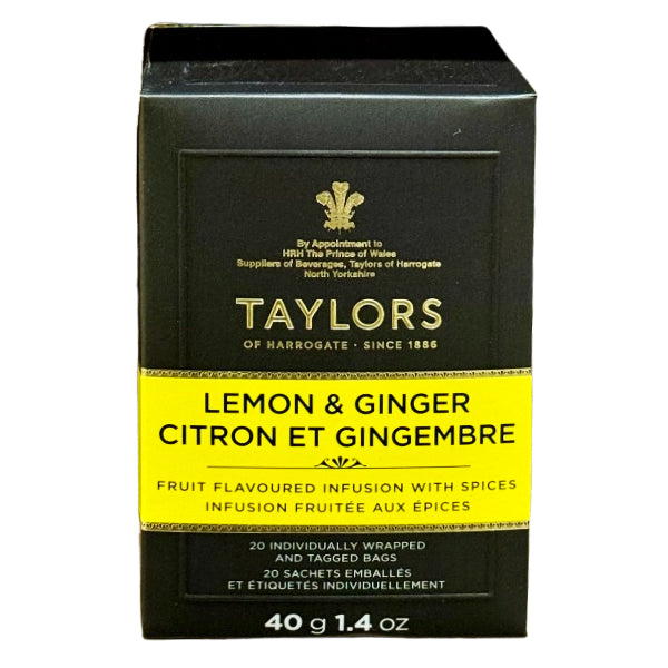 TAYLORS OF HARROGATE - LEMON & GINGER TEA 50GR 6x20 PK