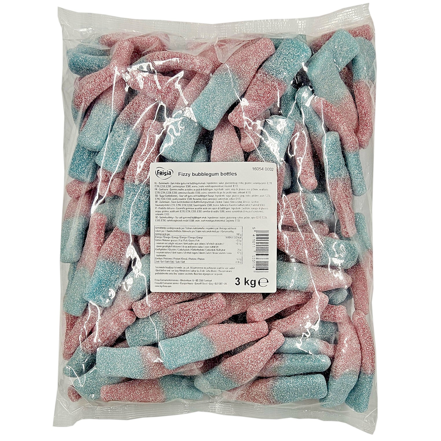 FRISIA - JUMBO SOUR BUBBLEGUM BOTTLES 3KG