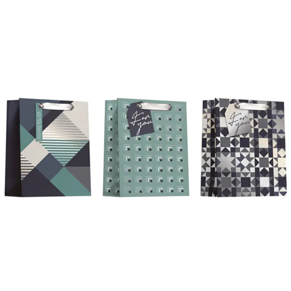 EPC - BLACK/GREEN GEOMETRIC GIFTBAG LARGE 3STYLES 1 UN