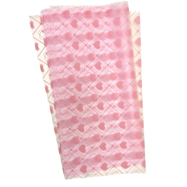 HAN SU - 20PC HEART PINK WRAPPING PAPER 57x57 CM