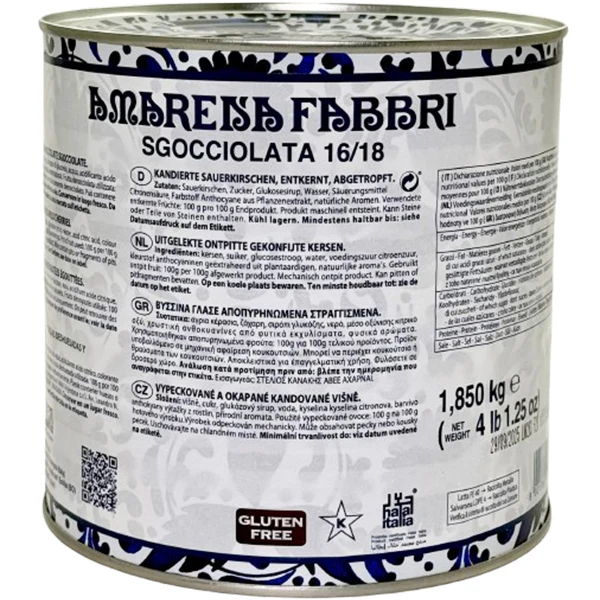 FABBRI - DRAINED AMARENA CHERRIES 3x1.85 KG