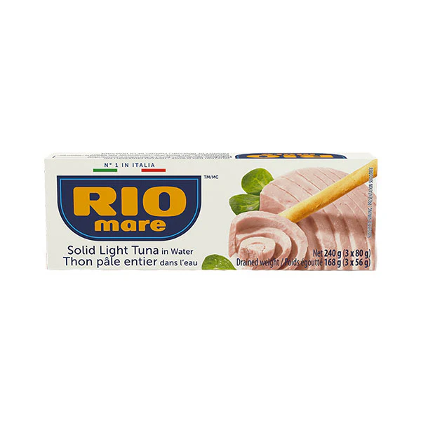 RIO MARE - SOLID LIGHT TUNA NATURAL WATER 3x80 GR