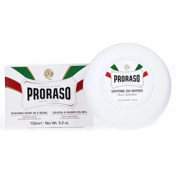 PRORASO - WHITE SHAVING SOAP BOWL FOR SENSITIVE SKIN 150ML
