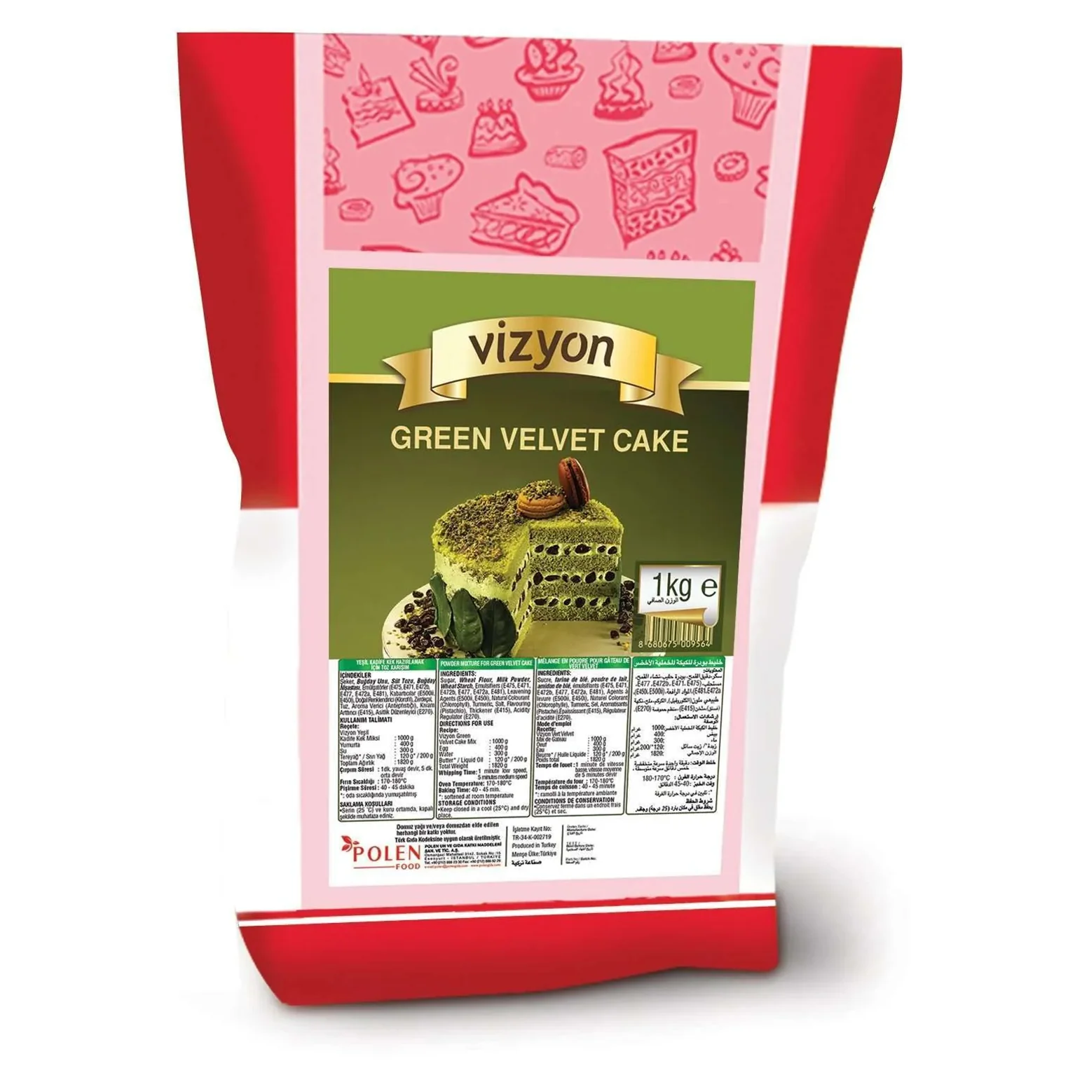 VIZYON - GREEN VELVET CAKE MIX 10KG