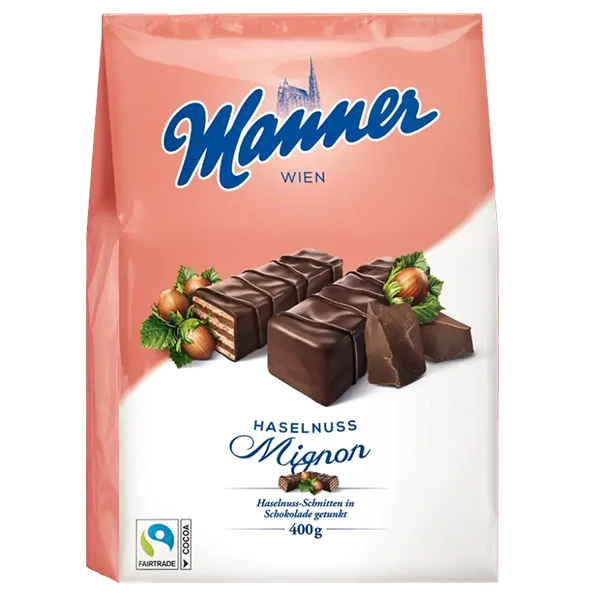 MANNER - DARK CHOCOLATE COATED HAZELNUT WAFER 400GR
