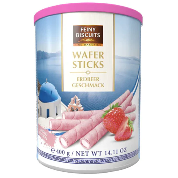 FEINY BISCUITS - WAFER ROLLS W/ STRAWBERRY CREAM 400GR