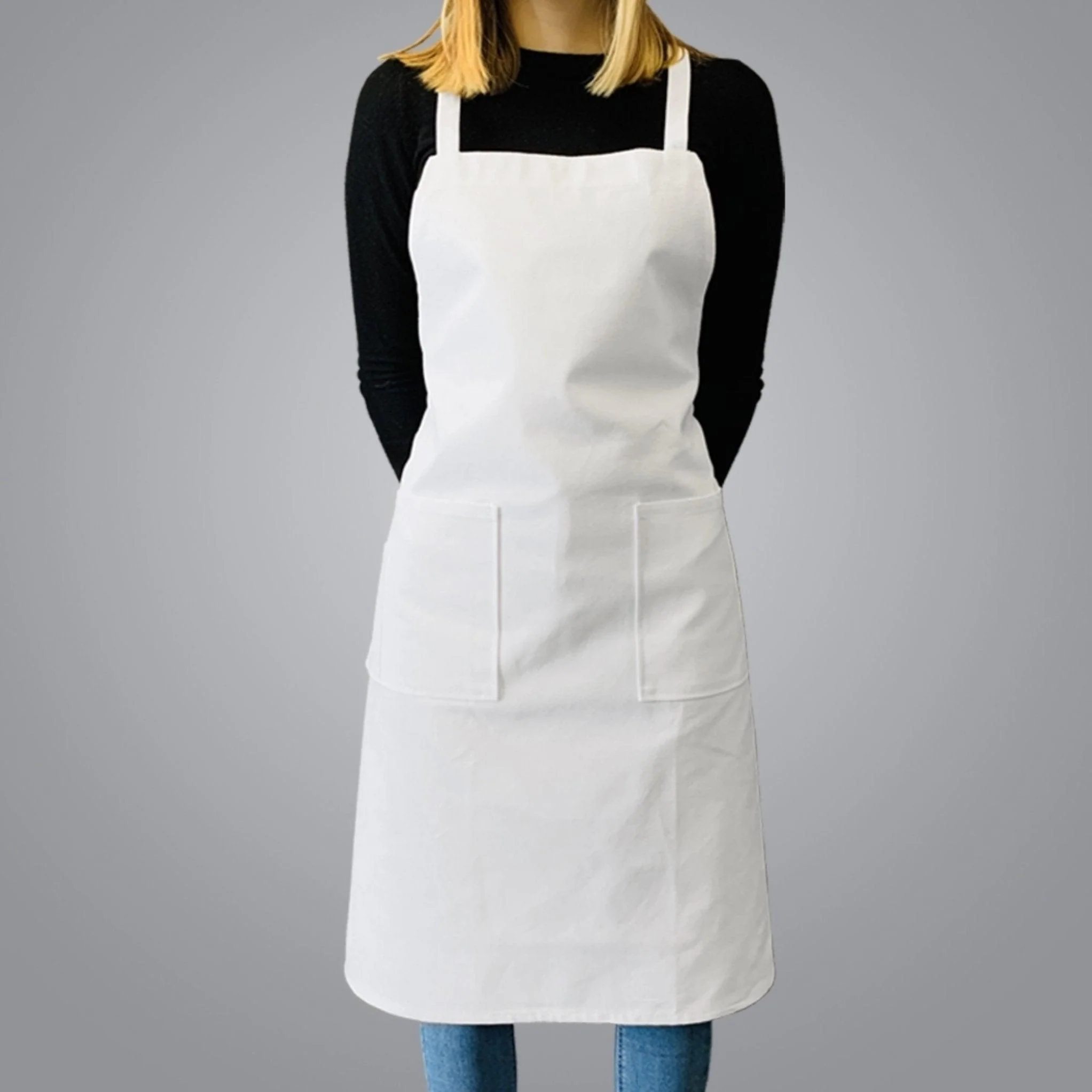 Kesgi - Apron - Full Body - White - 3 Pockets - AP001WH — Each (1 CT)