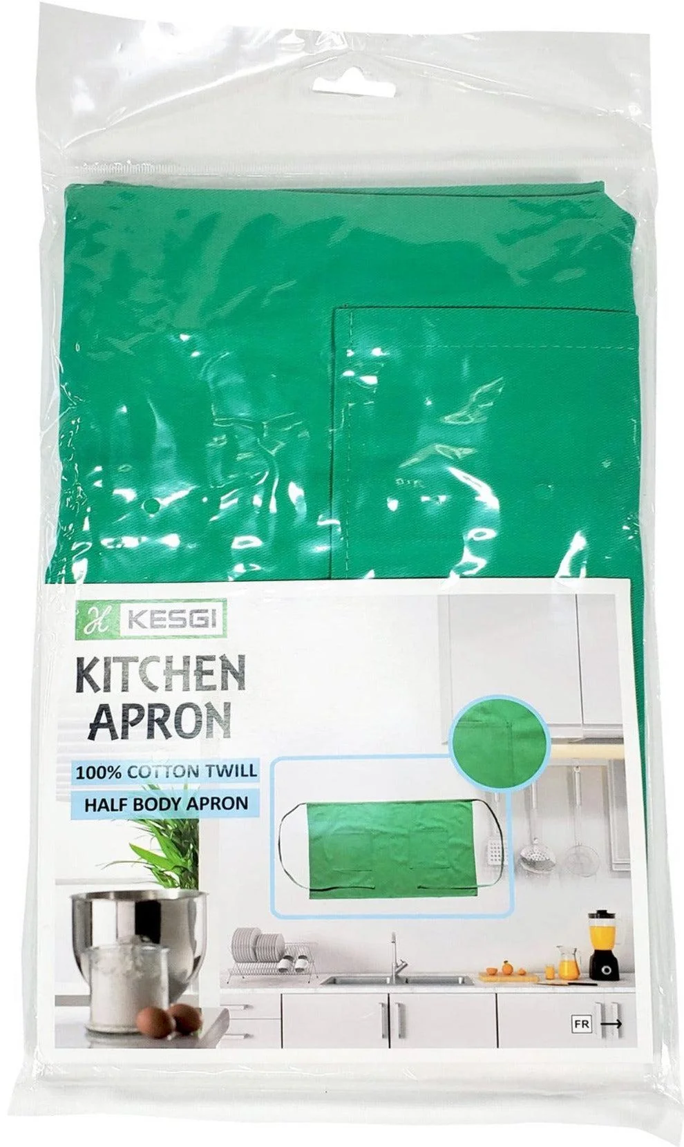 Kesgi - Apron - 1/2 Body - Green - 2 Pockets - AP004GR — Case (36 CT)
