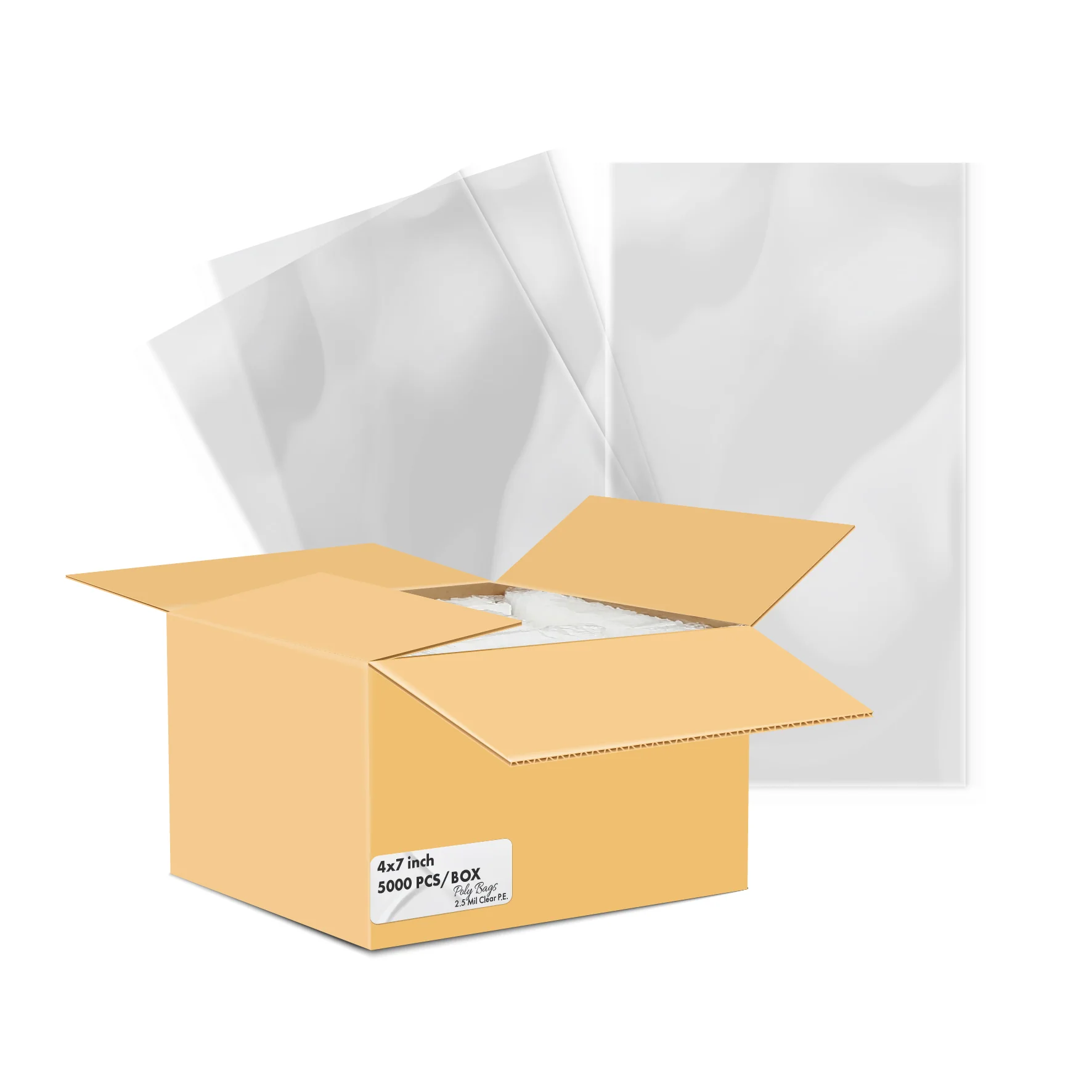 4"x7" Plastic Bags - P.P.U. - Shiny - 2.5 mil