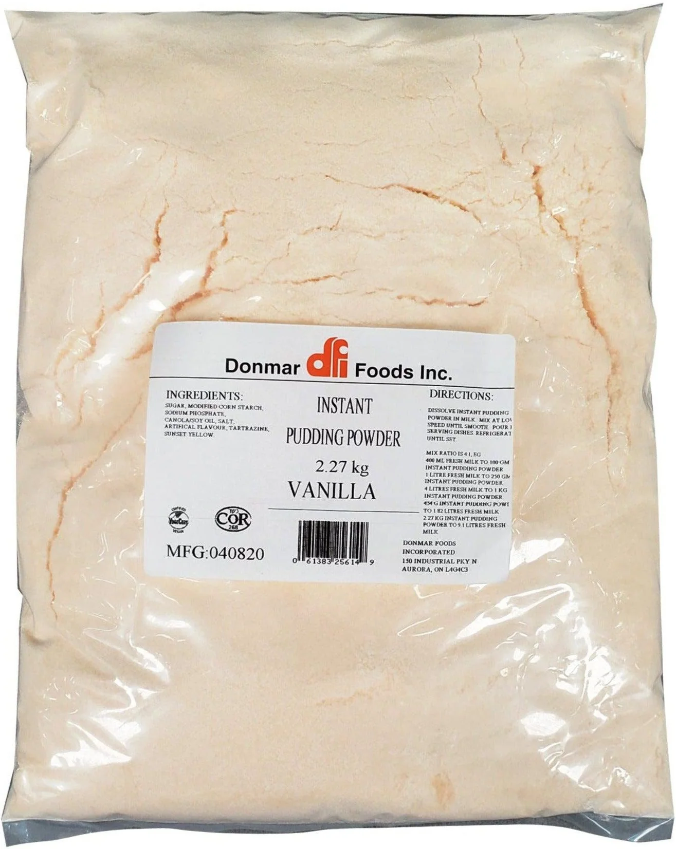 Donmar Instant Pudding Powder - Vanilla — Case (2 x 2.27 KG)