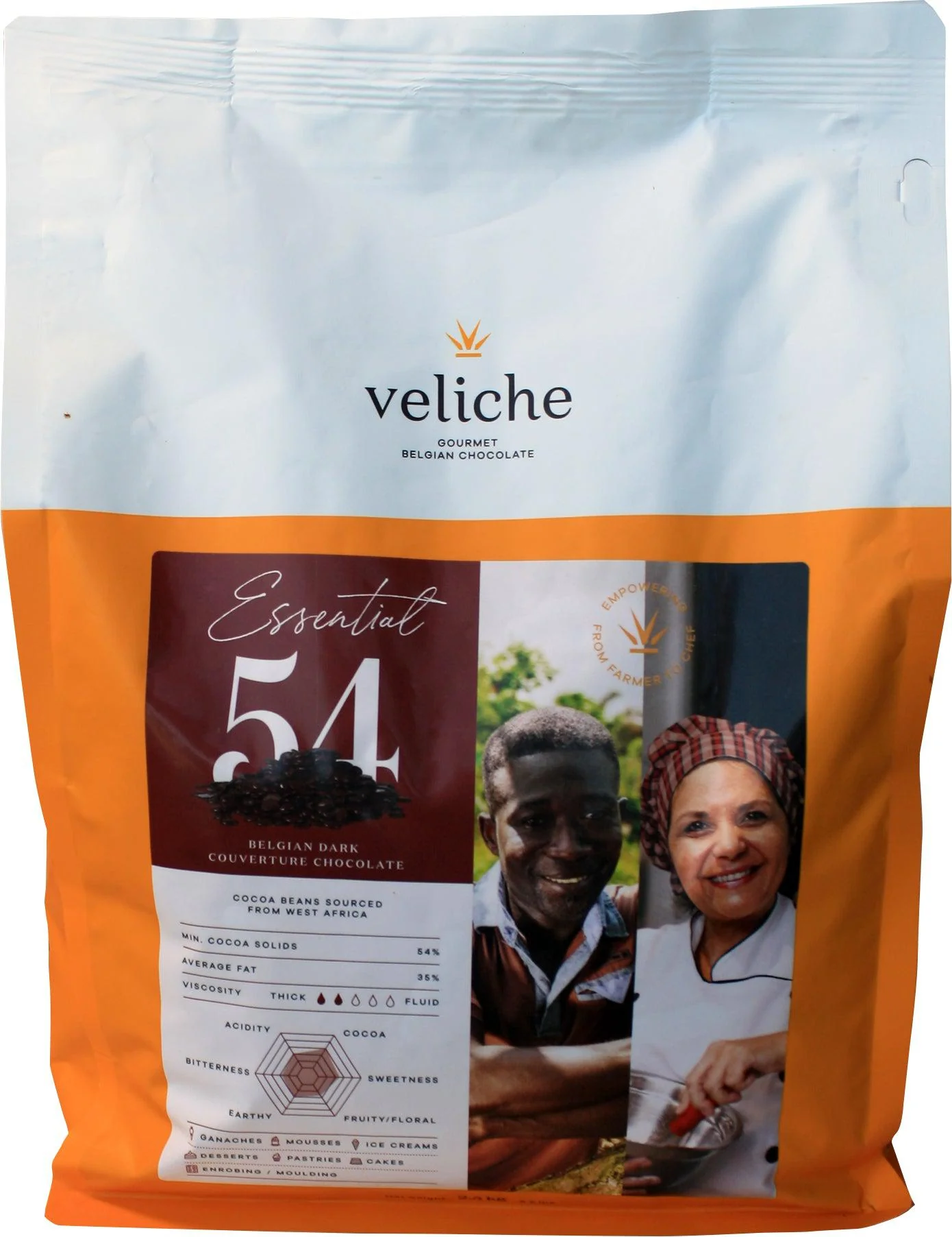 Veliche - Dark Chocolate Callets - 54% — Each (2.5 KG)