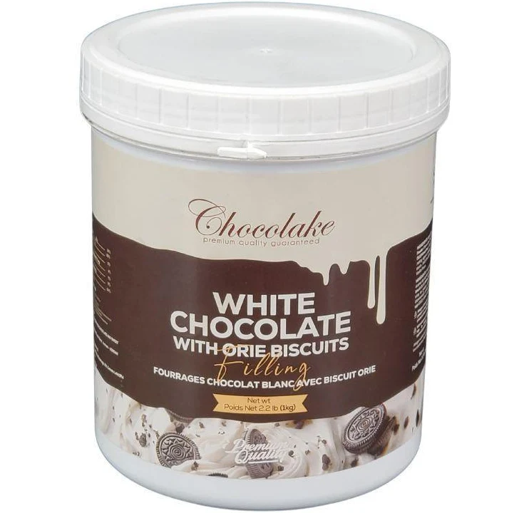 Chocolake White Chocolate With Orie Biscuits Filling — Each (1 KG)