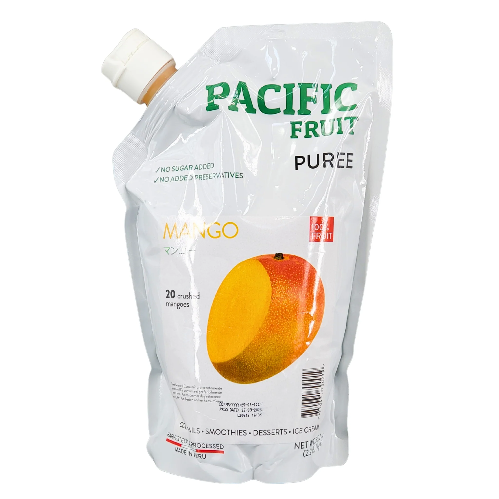 Pacific Fruit Mango Purée — Case (6 x 1 KG)