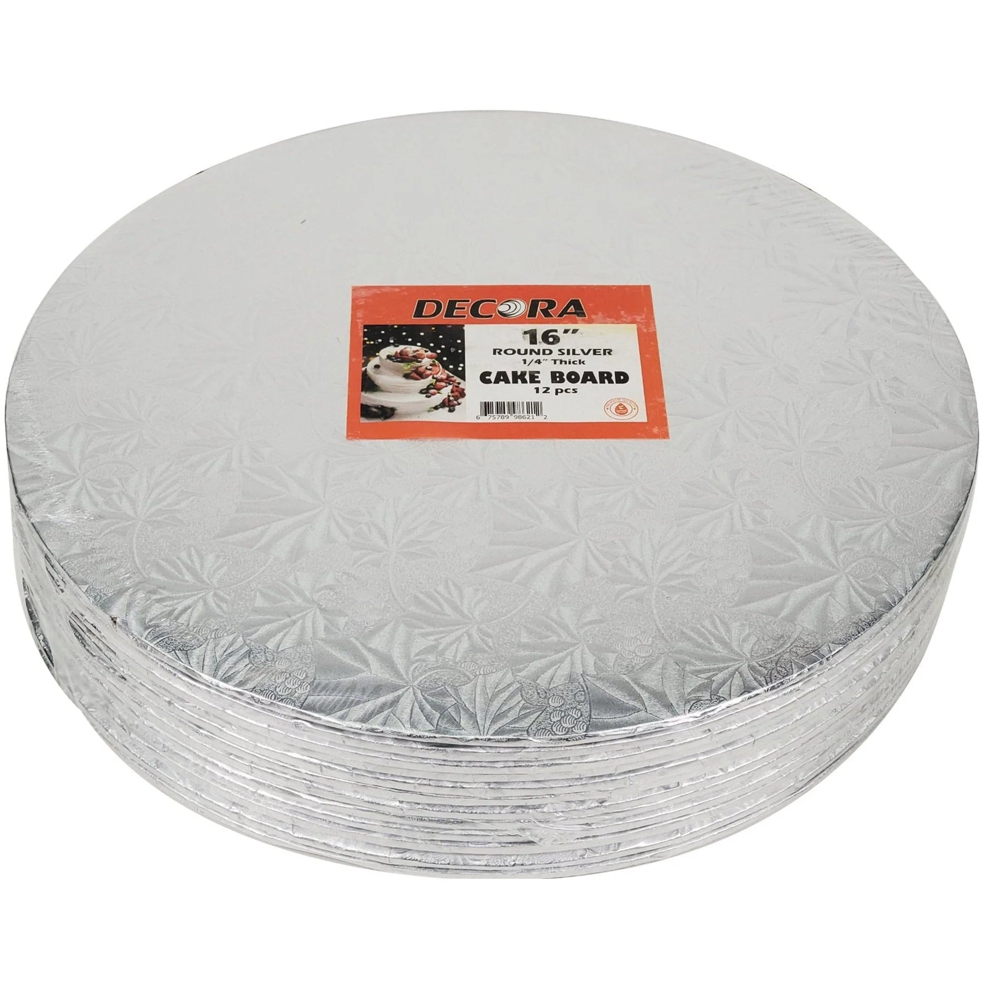 Enjay - Cake Board - Round - Silver - 16x1/4 — Case (2 x 12 CT)