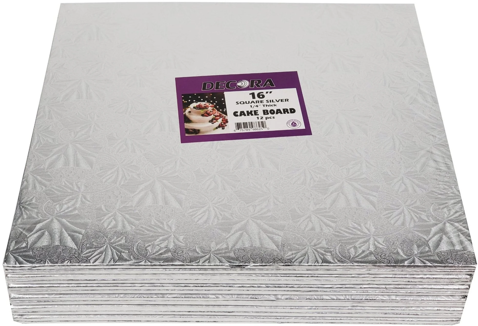 Decora - Cake Board - Square - 16x16x1/4 — Case (2 x 12 CT)