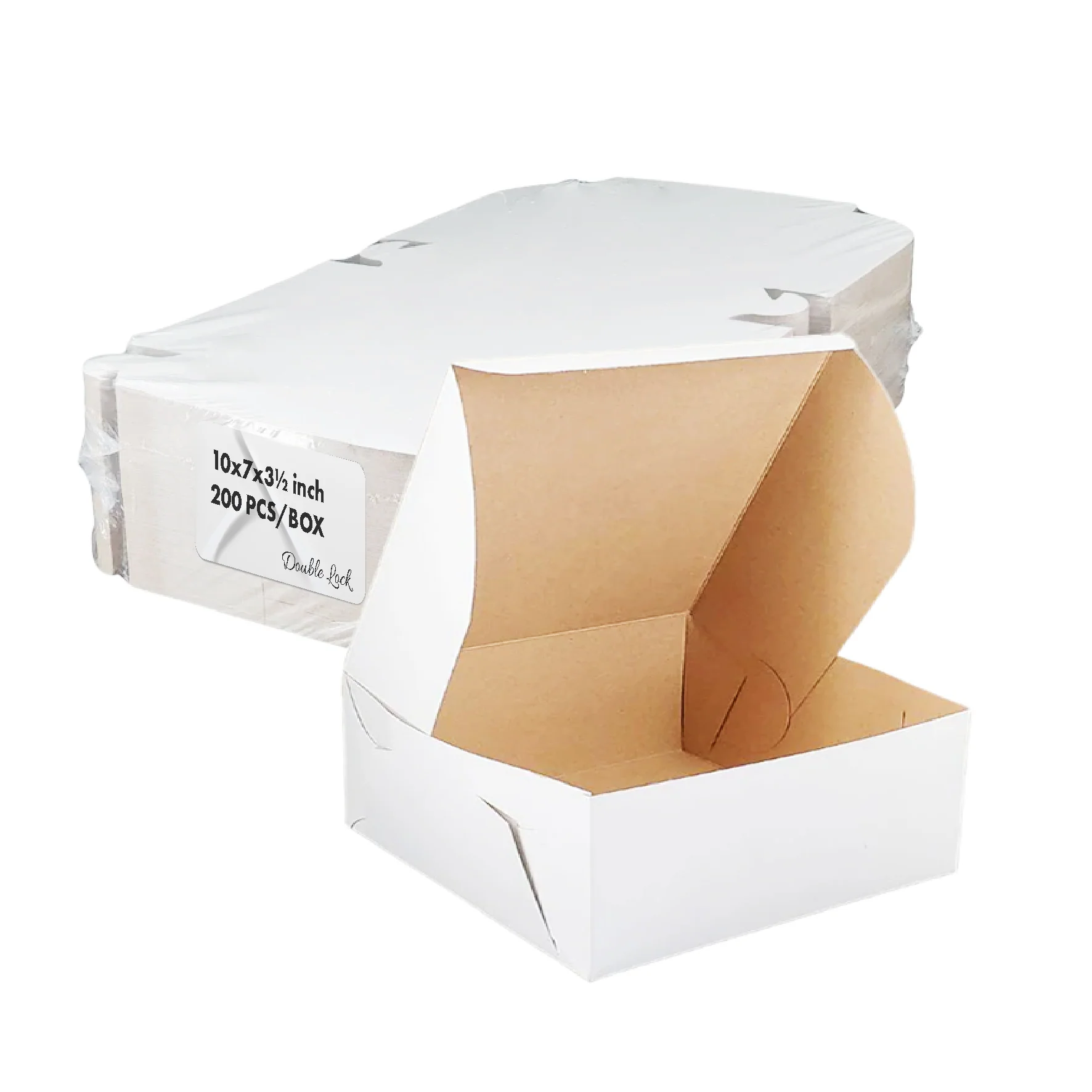 EB Cake Boxes - 10"x7"x3.5", 200 Pack, White