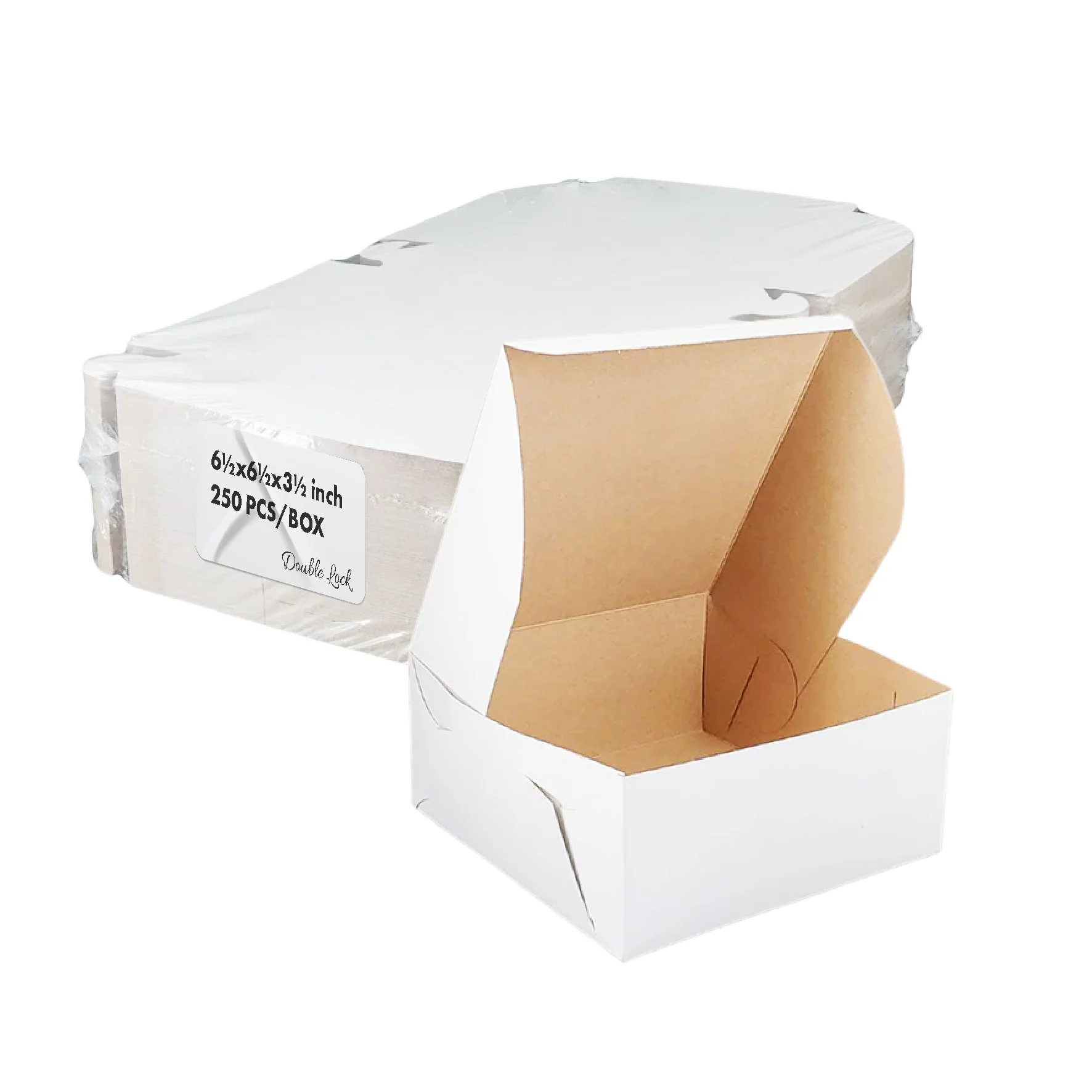 EB - White Cake Boxes - 6½x6½x3½