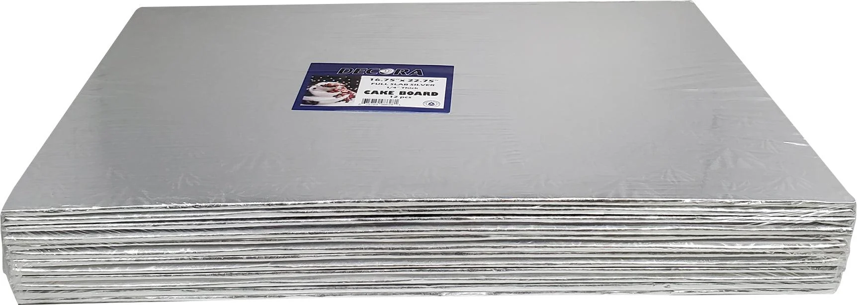 Decora - Full Slab 16 3/4 x 22 3/4 X 1/4" Thick Cake Board - Silver - FS-98628 — Case (12 CT)