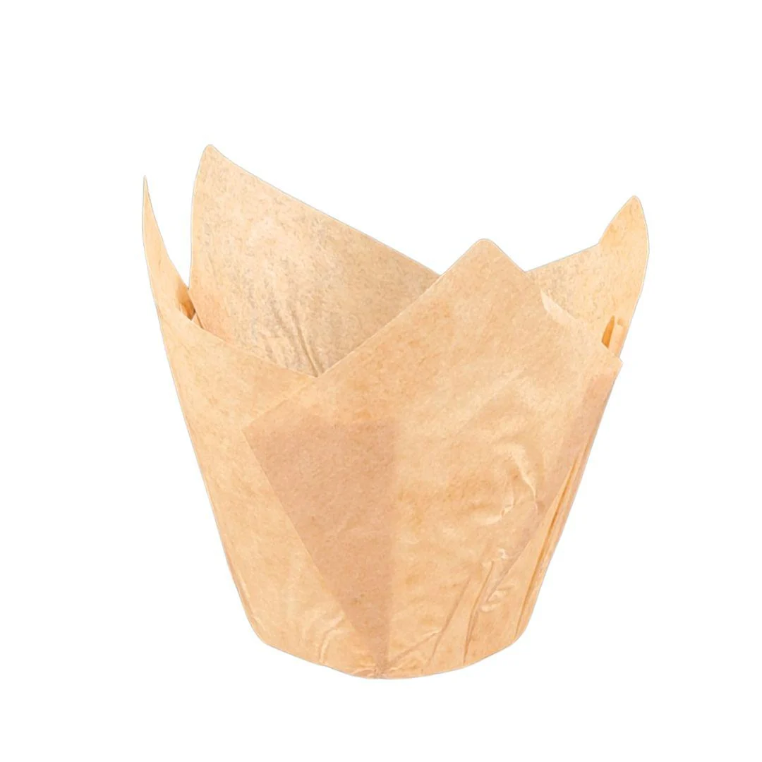 Enjay - Muffin Cups - Tulip - Natural — Case (100 CT)