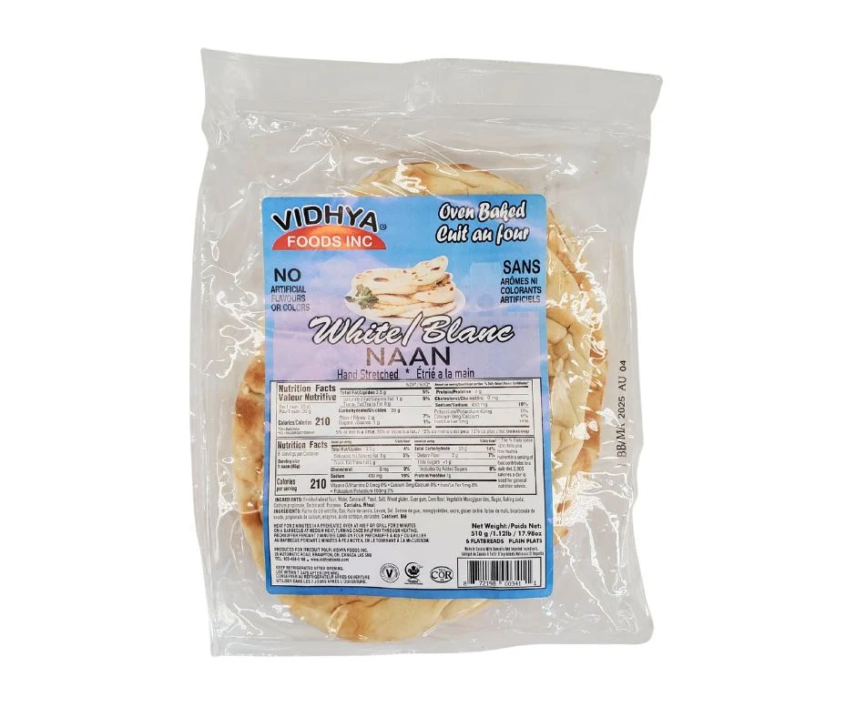 Vidhya - Naan - White/Plain - Hand Stretched — Case (12 x 510 G)