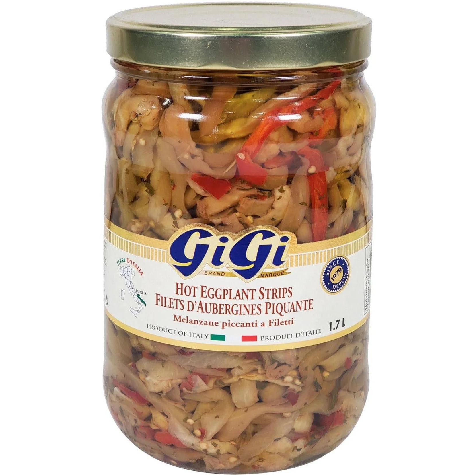GiGi - Hot Eggplant Strips — Case (6 x 1.7 L)