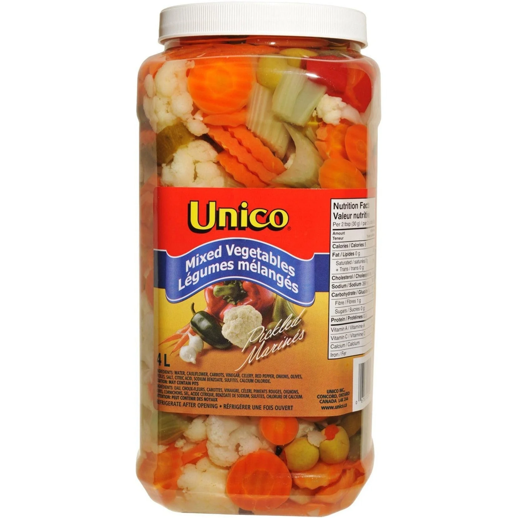 Unico - Mixed Vegetables/Giardiniera — Case (2 x 4 L)