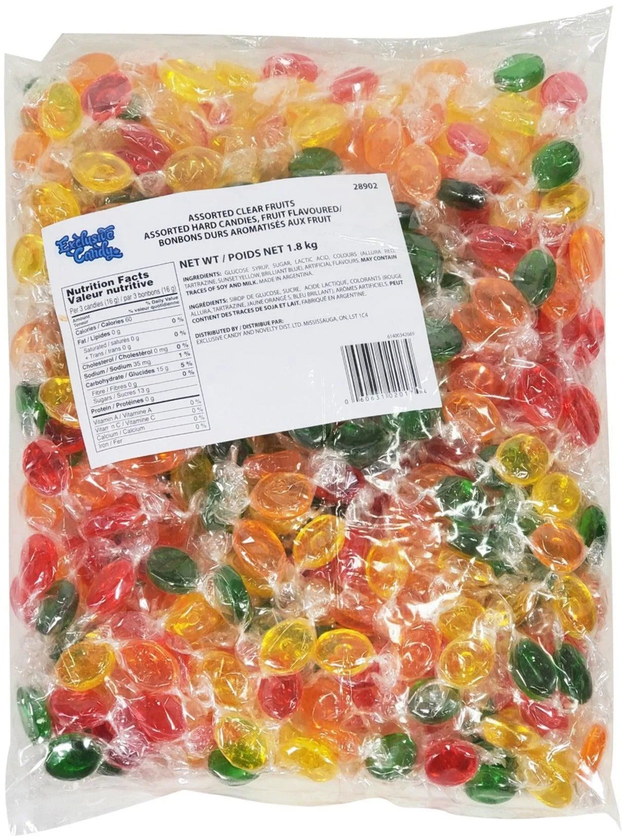David Roberts - Exclusive Assorted - Clear Fruit Candy — Case (8 x 1.8 KG)
