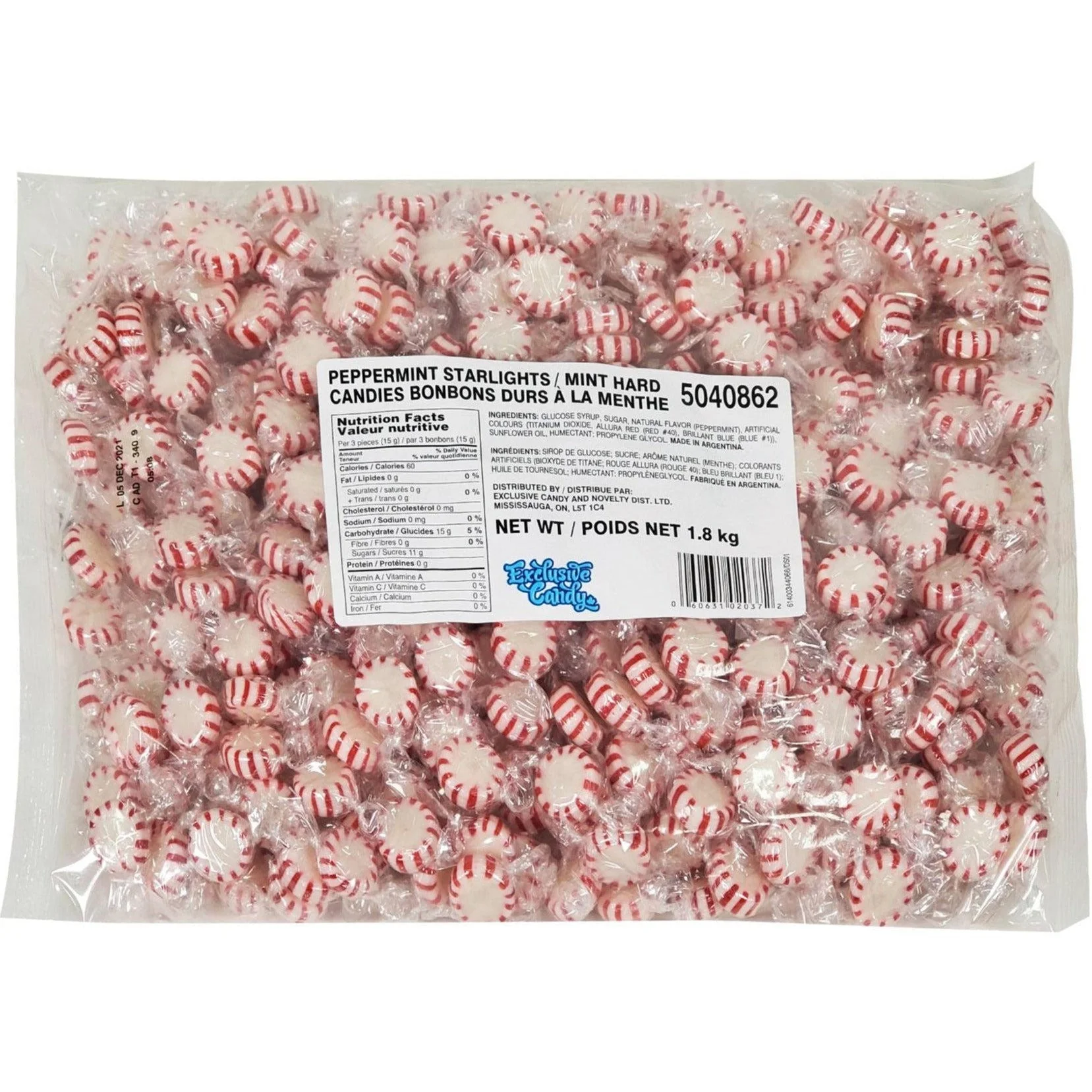David Roberts - Peppermint - Starlight Red Striped Candy — Each (1.8 KG)