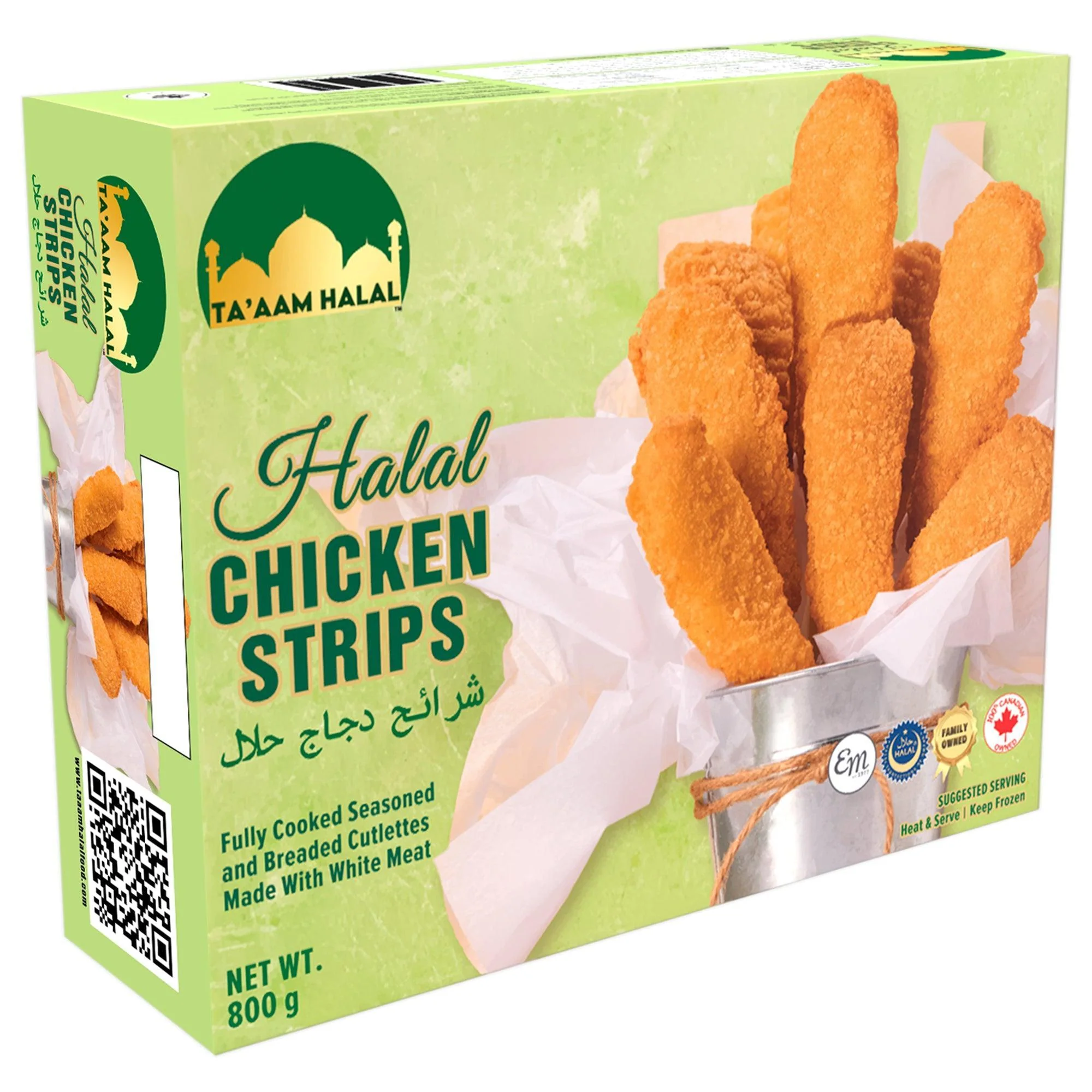 Frozen - TA'AAM - Breaded Chicken Strips - Halal — Case (6 x 800 G)