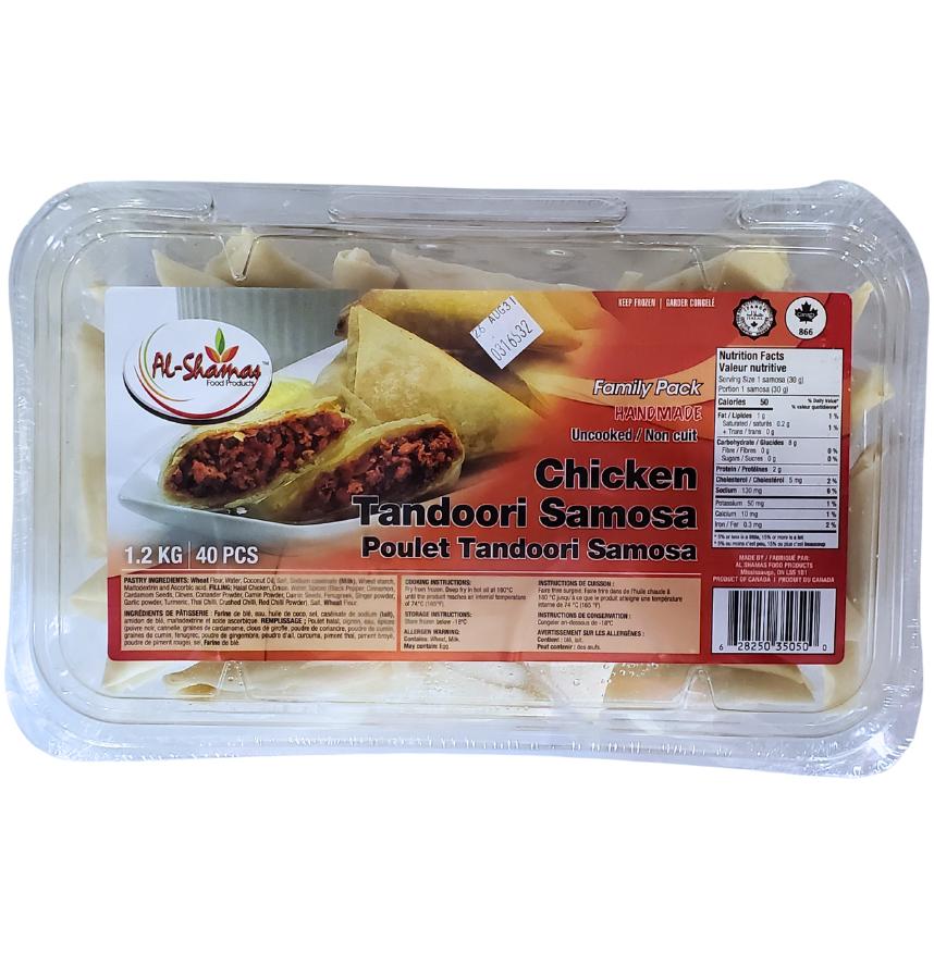 Frozen - Al-Shamas - Cooked - Tandoori Chicken Samosas - Halal — Each (1.2 KG)