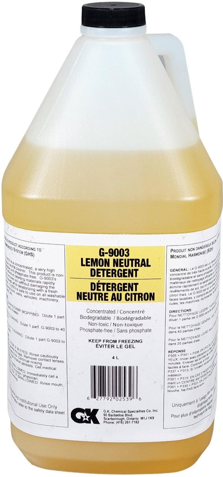 GK - Lemon Neutral Detergent - G-9003 — Case (4 x 4 L)
