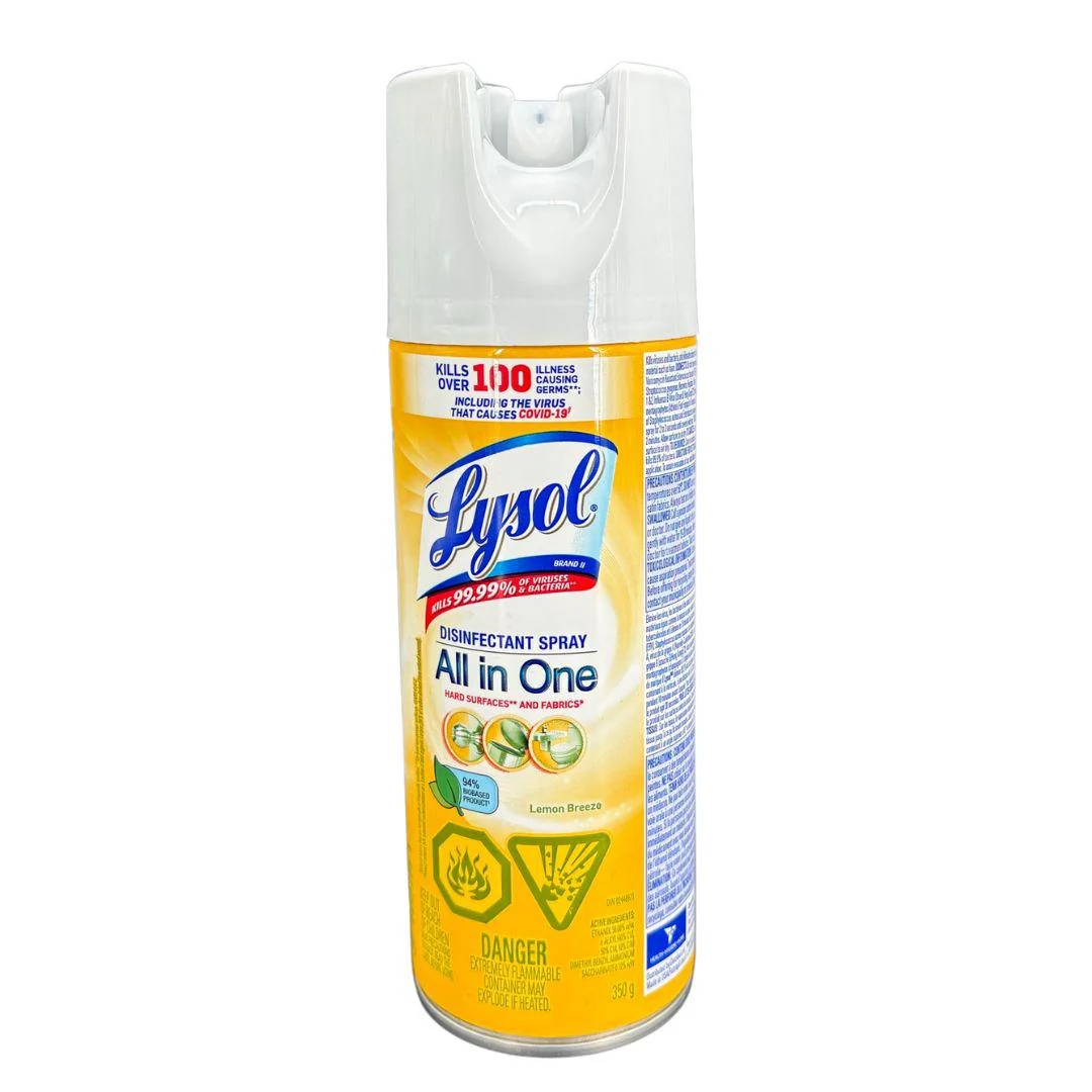 Lysol - Disinfectant Spray - Lemon Breeze — Case (12 x 350 G)