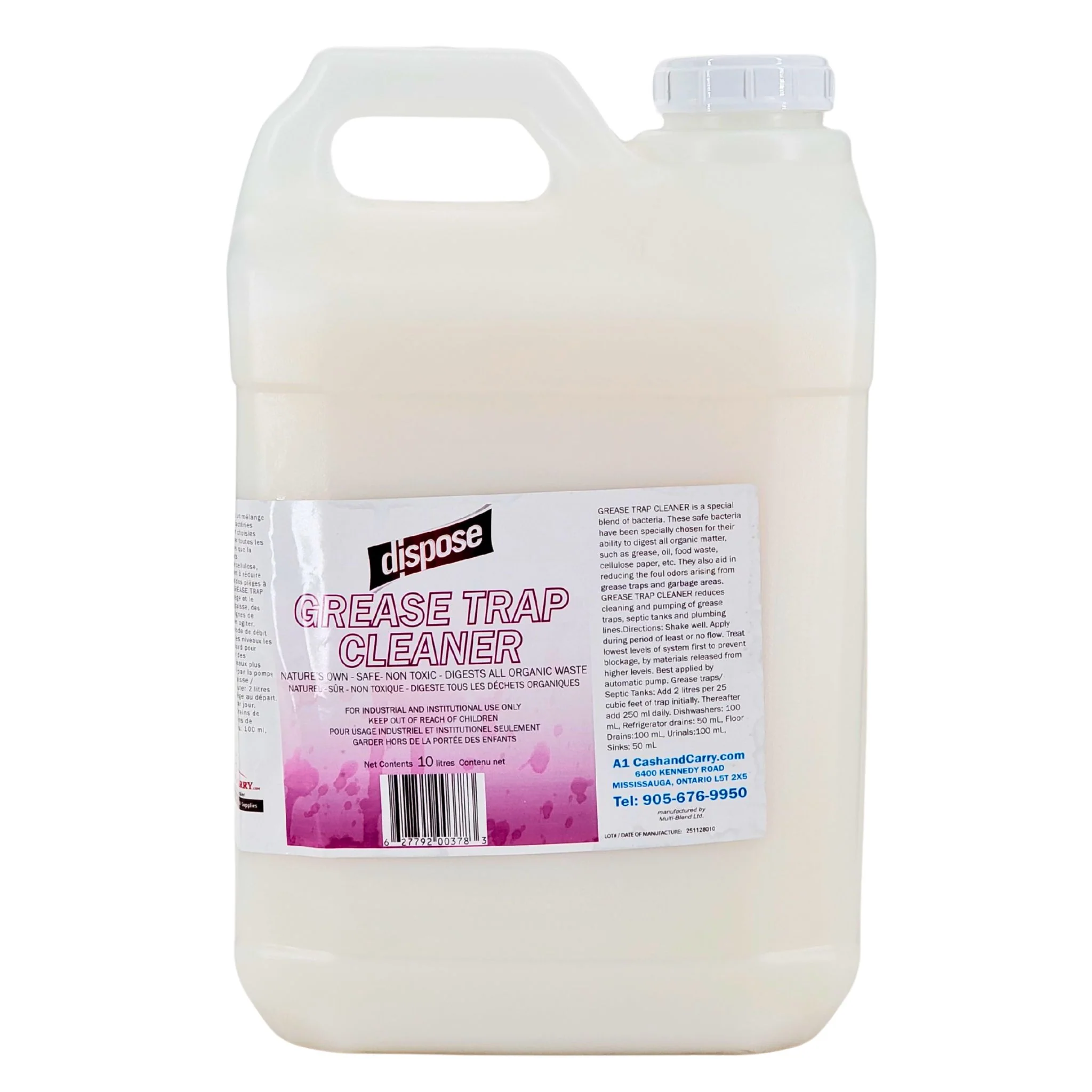 Dispose - Grease Trap Cleaner — Each (10 L)