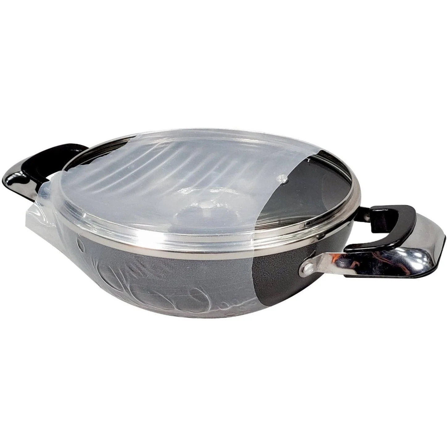 Non Stick Wok w/G. Lid 20cm - 3mm S/Handle - S1117