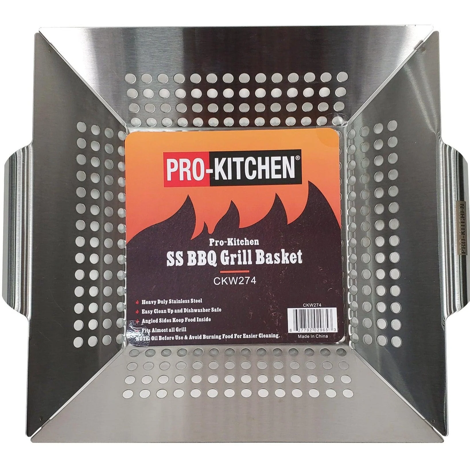 Pro-Kitchen - SS BBQ Grill Basket 13.5x12" — Pack (1 CT)