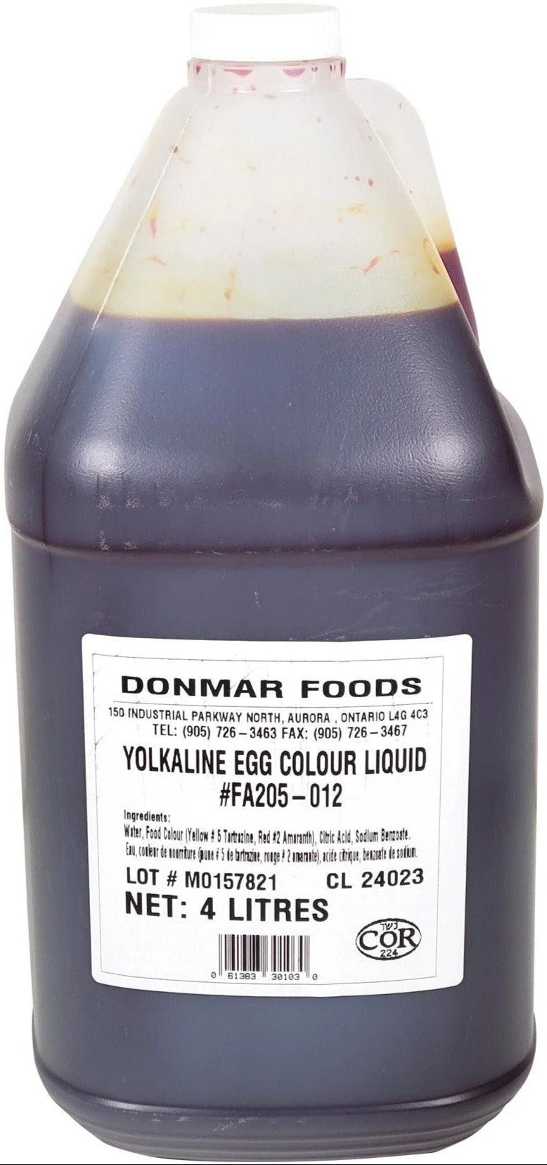 Donmar Liquid Food Colour - Yolkaline Egg — Case (4 x 4 L)