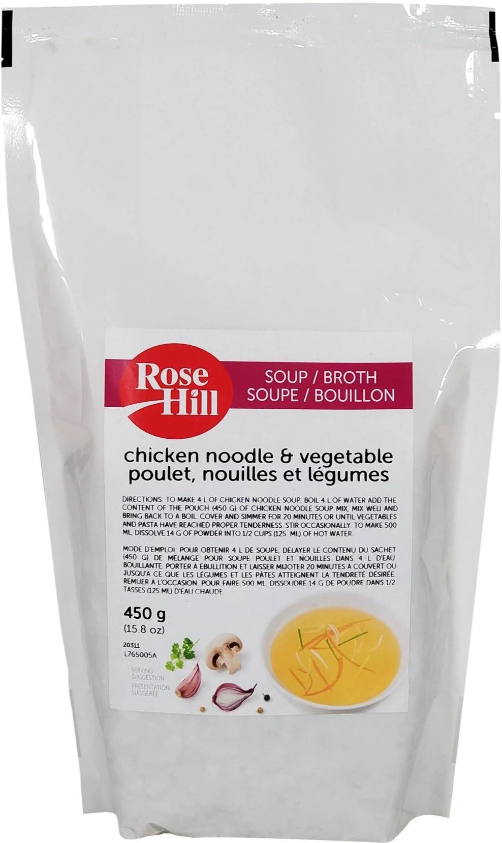 Rose Hill - Soup Broth - Chicken Noodle & Vegetable — Case (8 x 450 G)