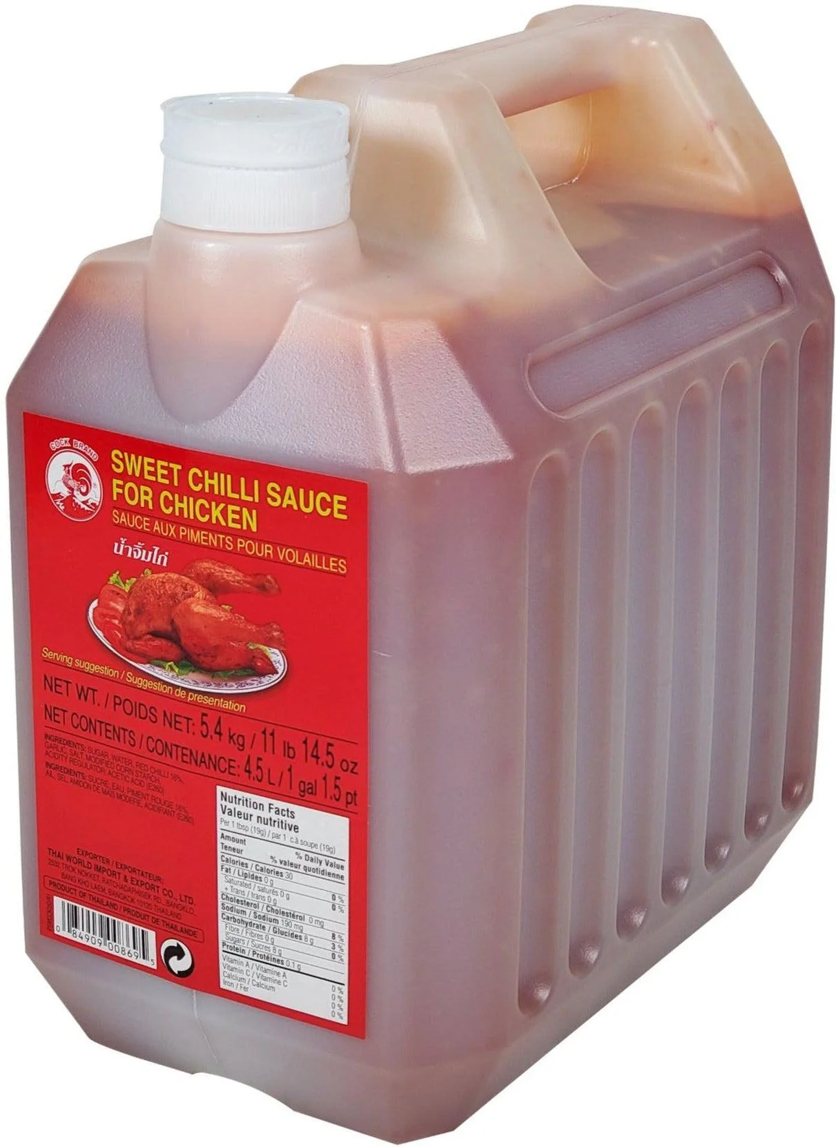 Cock Brand - Sweet Chilli Sauce For Chicken - 4.5L — Case (3 x 4.5 L)