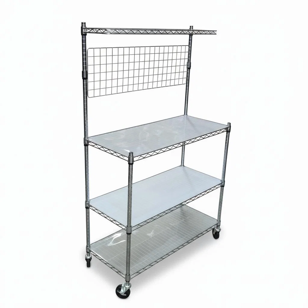 Chrome Wire Utility Cart - 18" x 42" x 63"