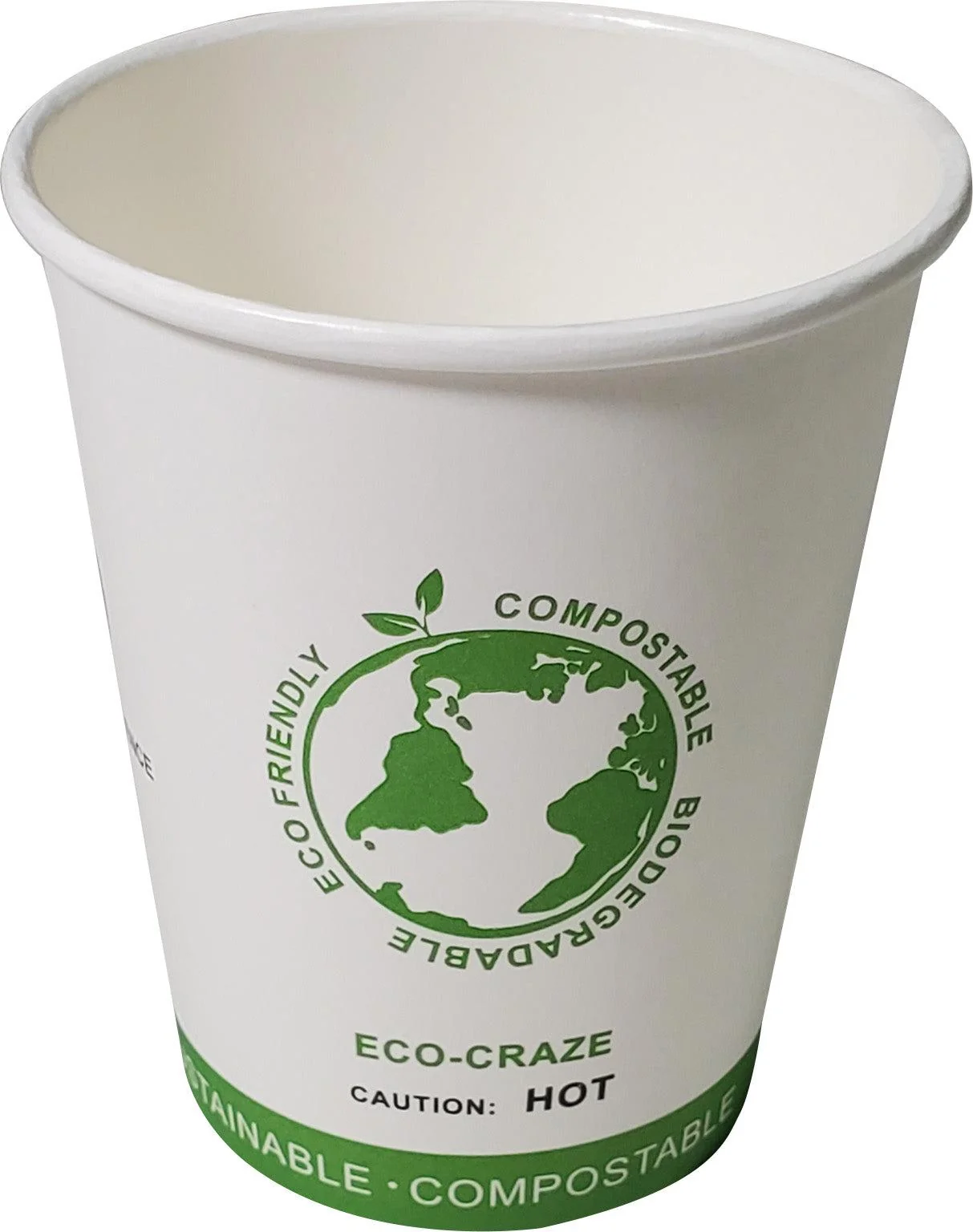 Eco-Craze - 8oz PLA Single Wall Hot Paper Cup - Printed — Case (20 x 50 CT)