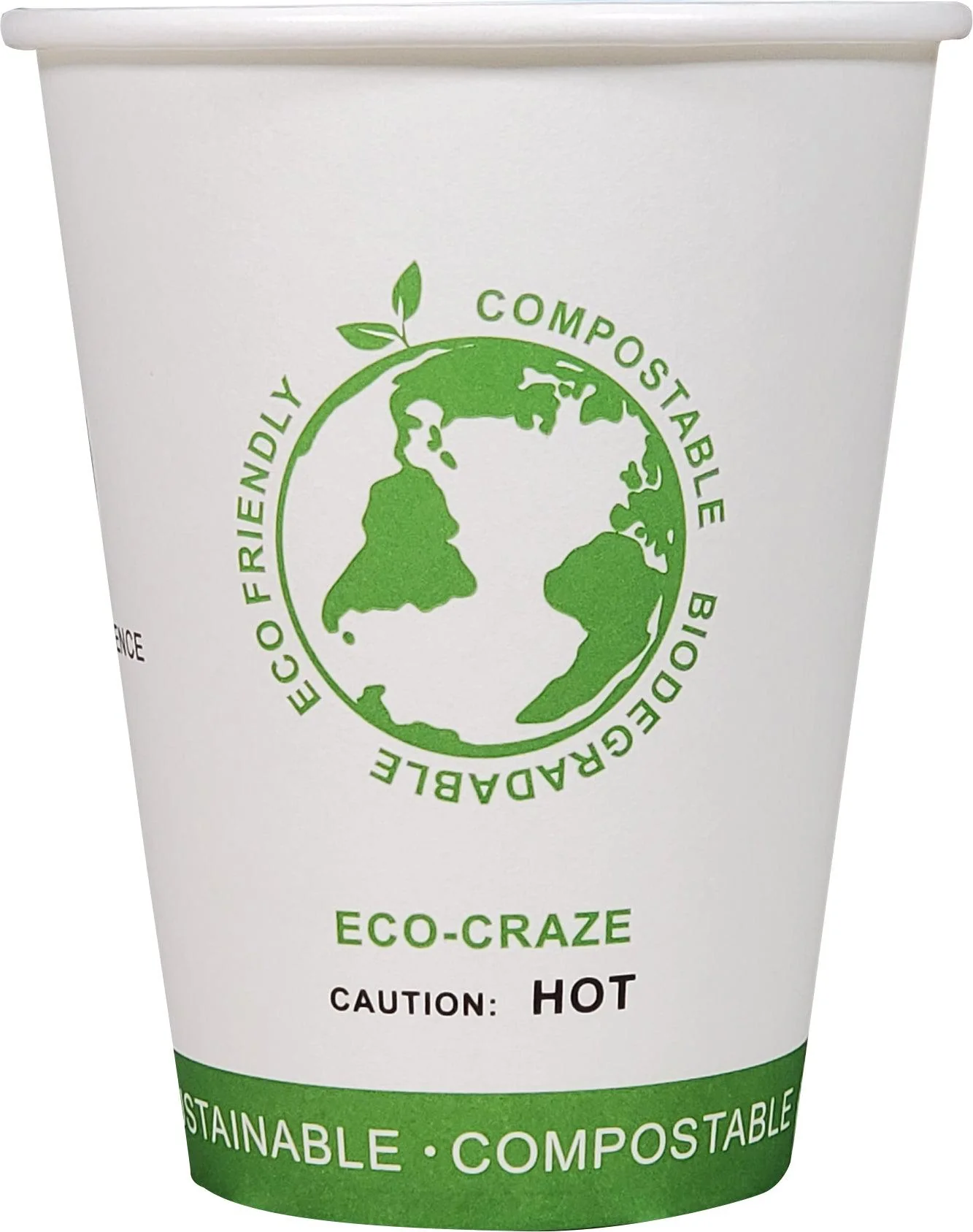 Eco-Craze - 12oz PLA Single Wall Hot Paper Cup - Printed — Case (50 CT)