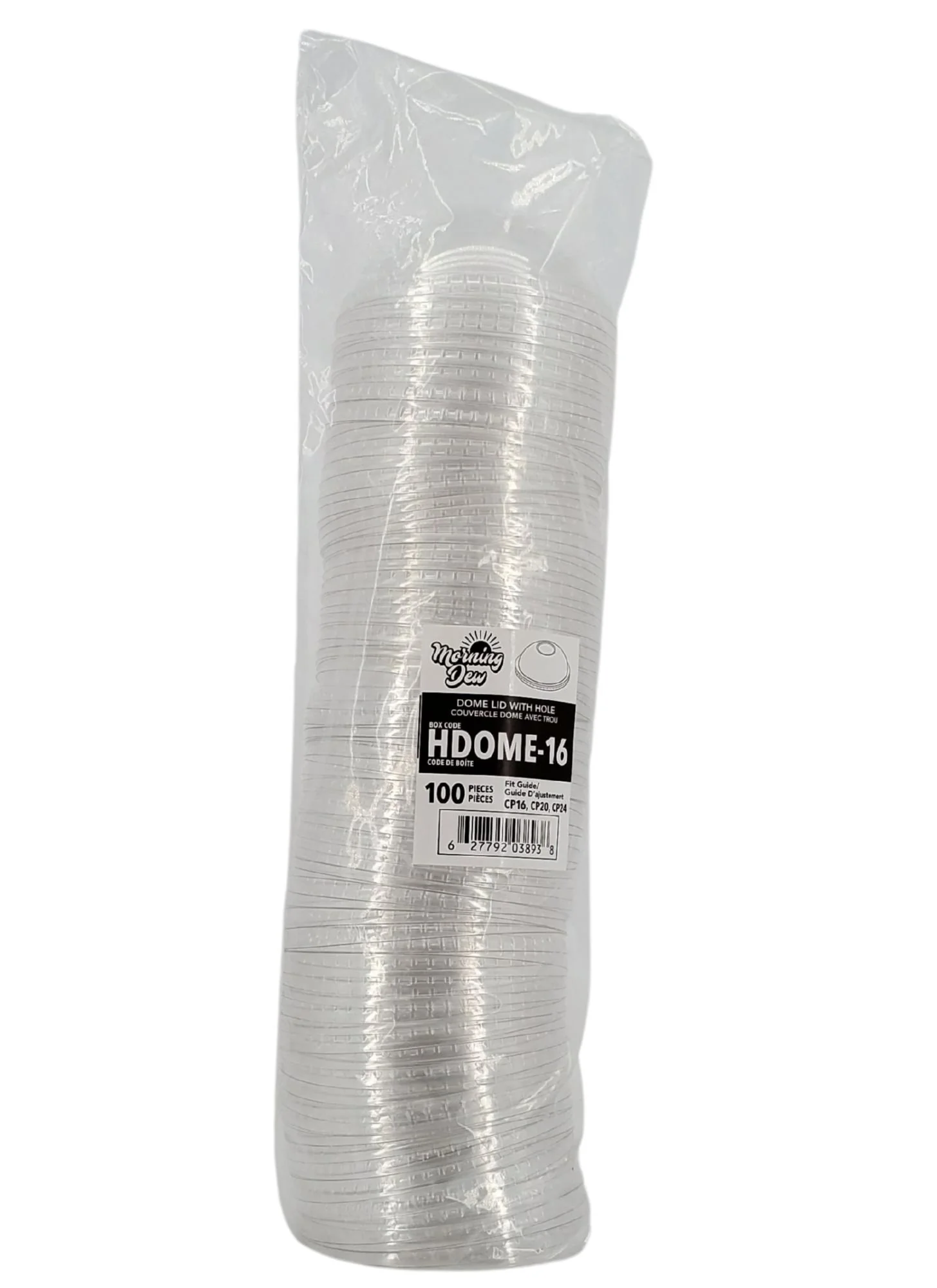 Morning Dew - Dome Lid with Hole - 16-24oz Cup - 98mm - HDOME-16 — Case (10 x 100 CT)